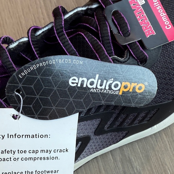 New Brahma Women's Maddox Black/Purple Work Sneakers Size 10.5 - Picture 8 of 9